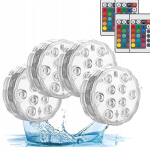 Basseinilambid, veealused 16 v&auml;rvi RGB LED koos puldiga, 4 tk