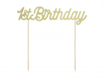 Tikukaunistus 1st Birthday Gold 21 cm