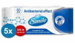 Antibakteriaalse toimega, niisked salvr&auml;tikud D-pantenooliga Smile Antibacterial effect 60 tk 5 pakki