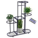 Metallist 5 tasandiline lillealus 84,5 cm, must, Stovas gėlėms metalinas juoda 5 lygių 84,5 cm