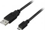 Deltaco USB-299S, USB A, USB Micro B, 0.25m