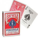 Jalgratta Pinochle standardsed m&auml;ngukaardid (punased)