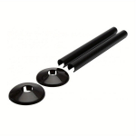 Radiaatori Torukatted - 2X Kl&otilde;psuga Katted & 2X Kraed (200Mm X 15Mm) - Plastikmaterjal. , Must