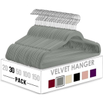 Kodu Premium Velvet Riidepuud 30/20/50 Komplekt, Must Sobiv Mitte-Libisev 360 Kraadi P&ouml;&ouml;ratav Konks., Juoda