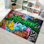 3D Maalitud Hip-hop Graffiti Vaip Libisemisvastane Pestav Masinaga., 120cm iki 160cm