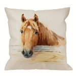 1tk Hobuse Padjakate, Akvarell Hobune Talli Kunst Maal Puuvill Kate Kodu Dekoratiivne Padjap&uuml;&uuml;r 45.72x45.72cm