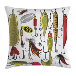 1tk 45.72 X 45.72cm Kollane Punane Kalastuspadi Kate Kunstlik Lant Padjakate