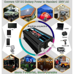 Autotarvikud, 4000 W 12V kuni 220V/110V LED-auto toiteinverter, topelt USB laadijaadapter