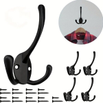 Rasked Mustad Metallist Seinal Rippuvad Konksud Riidepuudeks, 8vnt