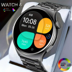 Nutikell 1,43-tolline AMOLED Puuteekraaniga Nutikell Meeste ja Naiste Fitness J&auml;lgimiseks., Auksinis silikonas