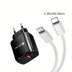 20W USB A+C Kiirlaadija Seinalaadija ja 1tk 100cm USB C Kaabel