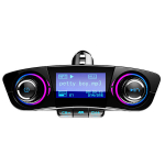 Auto Bluetooth FM-saatja USB-raadioadapter Auto MP3-vabak&auml;eseade koos QC 3.0 topeltlaadijaga Blue Light juhtmevaba autovastuv&otilde;tja