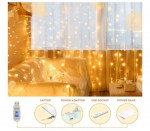 Happy People Girlianda-kardin puldiga, 300 LED, 3x3m soe valge