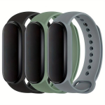 3tk Spordi Rihmad Xiaomi Band 5/6 jaoks, Juoda + žalia + roko mėlyna