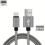 USB C Kiirkasutuskaabel Samsung Xiaomi Honor OnePlus Redmi Type-C Andmekaabel., Pilka