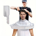 1tk Isetegemise Juuksel&otilde;ikuse Kile Vihmavarju Kujundusega Kate, Barber Cape + Barber Comb