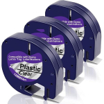 3 Pack L&auml;bipaistev Asendusteip Dymo Letratag jaoks 12mm x 4m