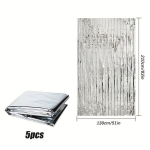 5tk H&auml;daabi Termilise Fooliumiga Tekid Matkamiseks V&auml;litingimustes, Sidabrinis 129,54cm*210,82cm