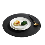 4/6tk &Uuml;mmargune Lauamatikomplekt, Kunstnahk, Veekindel, Soojusvastane., Juoda