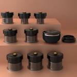 Intelligentne Kupumassaažikomplekt 8 Tassiga ja Temperatuurikontrolliga, Juoda