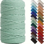 Keerutatud Puuvillane N&ouml;&ouml;r 4mm x 50m DIY Dekoratsioonideks, Aqua Green