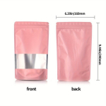 100tk V&auml;rviline Aknaga Isetoetav Roosa Toidu Pakend Kotike Lukuga Kott, 14*20cm+3cm