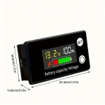 1tk 6133A LCD Akupatarei Indikaator, Digitaalne Voltmeeter Elektrim&otilde;&otilde;dik, DC 8V-100V N&auml;idik Temperatuuri Alarmiga Plii-, Liitium-, LiFePO4-Akudele, Auto/Mootorratta Pingetester.
