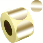 5.08cm Kuldne &Uuml;mmargused Metallilised Kleebised, V&auml;rvilised Punkti Sildid 300 Rulli, Auksinės spalvos