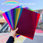 A4 L&auml;bipaistvad V&auml;rvilised Plastkilelehed - 12 Erkav&auml;rvi., raudona+geltona+mėlyna