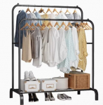 Livit topelt riidestange kingahoiuga, 150x110x55 cm, must