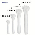 Kaabli kinnitusriba, 10,16 cm + 15,24 cm + 20,32 cm + 25,4 cm (100 vnt.)