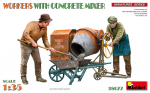 Liimitav mudel MiniArt 38077 WORKERS WITH CONCRETE MIXER 1/35
