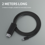 4K30Hz USB C-HDMI Kaabel, 2m Must Type-C-HDMI