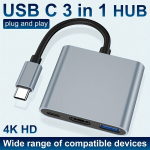Usb-C Hdmi Adapter 100W Pd ja Usb 3.0.