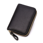 Meeste rahakotid, v&auml;ike nahast kaardi&uuml;mbris, lukuga rahakott, krediitkaardihoidja, must