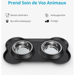 x 170 ml v&auml;ike kassi ja koera kauss, libisemiskindel, &uuml;levoolu- ja lekkekindel roostevabast terasest kauss, kahekordne roostevabast terasest kauss silikoonmatiga