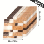 30/60tk Rippuvad Dekoratiivsed Plaadid, Isekleepuvad Mosaiik Kleebised, 703 (30 vienetų)