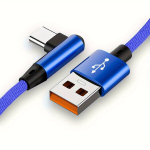 90-Kraadine USB Type C Kaabel iPhone 15 Pro Max jaoks kiirlaadimine Samsung S24 jaoks., Mėlyna