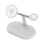 3-in-1 magnetiline juhtmevaba laadimisalus iPhone iWatch AirPods, Baltas