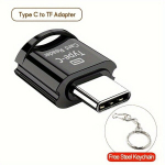 USB Type C Kaardilugeja Telefonile/S&uuml;learvutile, M&auml;lukaardi Adapter, Kaardilugeja Samsungile/iPhoneile, Mikrokaardilugeja., Juoda