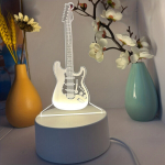 3D Kitarr Kaunistus &Ouml;&ouml;valgusti, Soe Valge L&uuml;litiga Alus Lamp, 1 spalva