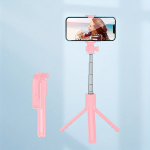 Selfie Kark Telestatiiv 360-Kraadi P&ouml;&ouml;rlemine Kaasaskantav Stabilisaator., Rožinis