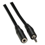 Helikaabli pikendus Jack (3.5mm) M - Jack (3.5mm) F, 3m, must