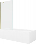 Vann Mexen Vega viimistluse ja klaasseinaga, 170x70 cm + 90 cm, White+Gold/Transparent