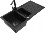Graniidist valamu Mexen Andres koos segisti ja sifooniga, Black granite+Black