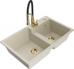 Graniidist k&ouml;&ouml;givalamu Mexen Tomas koos segisti ja sifooniga, Beige+Black/Gold