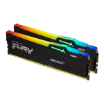 Kingston Technology FURY Beast RGB 64GB (2x32GB) DDR5 M&auml;lu - 6000MHz, ECC, CL30, Radiaator, RGB Valgustus, Igavene garantii, Must, PC/server kasutus, Hispeed Performance M&auml;lu.
