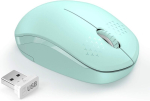 Juhtmeta vaikne hiir, 2,4 GHz USB-vastuv&otilde;tja, Windowsi jaoks kaasaskantav (Mint Green)