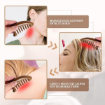 Harjad ja juukseaksessuaarid-Meridian Wooden Scalp Massage Comb | Antistaatiline | Sandlipuu teraapia | L&otilde;&otilde;gastusabi