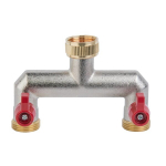 Jaotur sisekeermega 3/4" 2 ventiiliga v&auml;liskeermega 3/4" Bradas BRASS